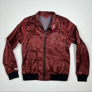 Puma Women’s Metallic Maroon Red Bomber Full Zip Jacket Size Medium - SAMPLE